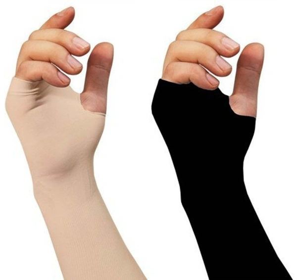 BIJKART  COTTON WHITE AND BLACK COLOR BOX HANDSLEEVES  - FREE SIZE, 10