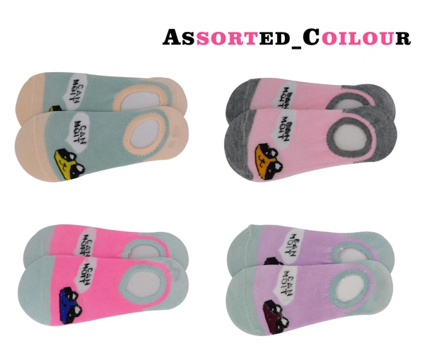 Girls Loafers Socks, No Show Socks Multi Color And Design Size 1-3 Yrs - 1-3 Years, 12