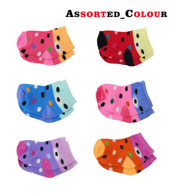 Kids Cotton Socks With Printed Design - Free, 12