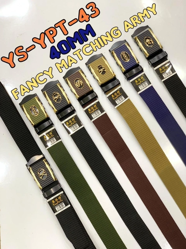 Men'S   Army Canvas Nylon Fabric  Multi  Color Mix Design  Auto Lock Buckle  Belt Size- Length-Over Size-Width-40Mm - 40 MM, 12