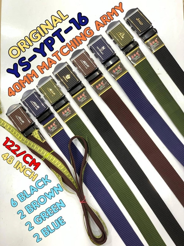 Men'S   Army Canvas Nylon Fabric  Multi  Color Mix Design  Auto Lock Buckle  Belt Size- Length-Over Size-Width-40Mm - 40 MM, 12