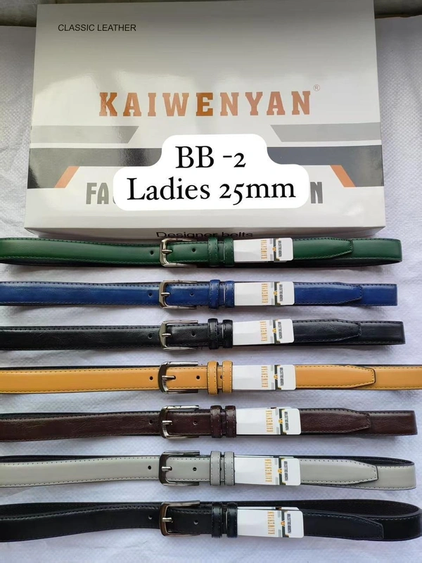 Ladies 25Mm  Heavy Quality China Imported  Pu Leather Multi Color   Kata Buckle  Belt - 25 MM, 12