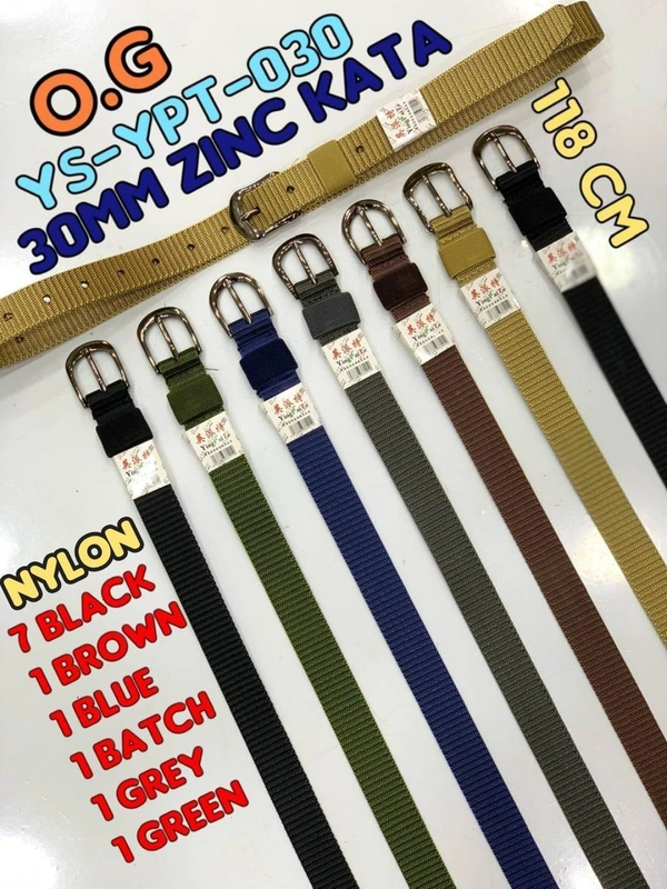 30Mm Ladies  Canvas Nylon Fabric  Multi  Color  Kata  Buckle  Belt Size 118Cm - 30 MM, 12