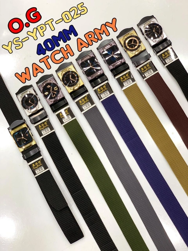Men'S  Watch Army Canvas Nylon Fabric  Multi  Color Mix Design    Belt Size- Length-Over Size-Width-40Mm - 40 MM, 12