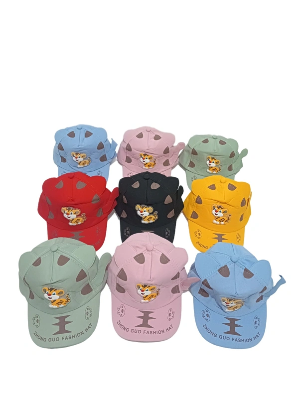 Kids New Cartoon Print  Cotton Multi Color Multi Design Caps - 10-15 Years, 6
