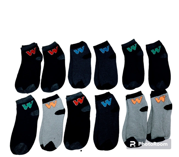 Mens Cotton Multi Color W-Socks - Free, 12