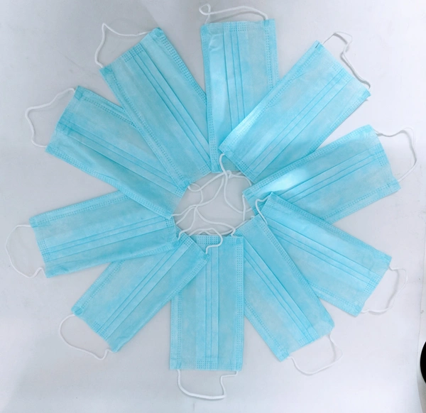 BIJKART NON WOOVEN 3 LAYER MASK WITH NOSE PIN AND PASTING DORI BLUE MASK  - FREE SIZE, 100