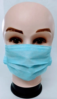 BIJKART NON WOOVEN 3 LAYER MASK WITH NOSE PIN AND PASTING DORI BLUE MASK  - FREE SIZE, 100