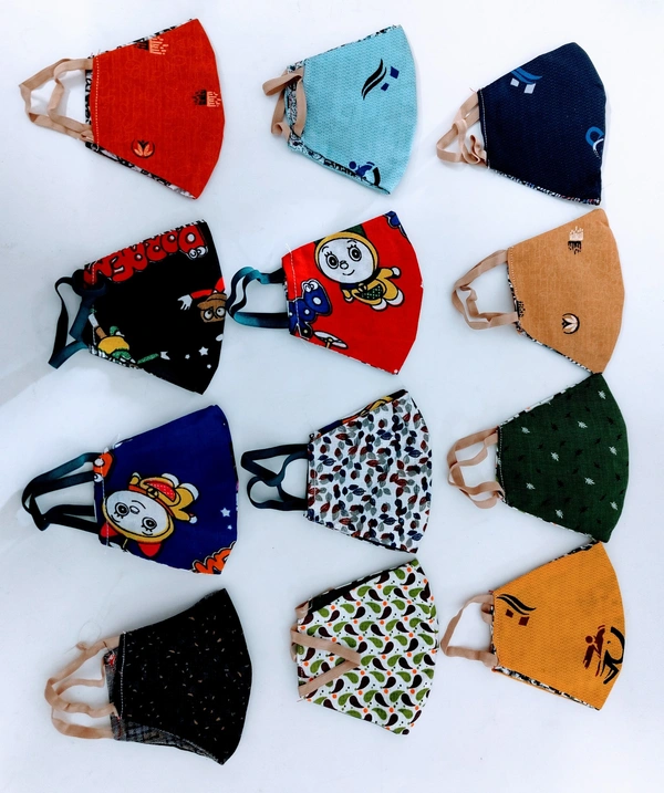 BIJKART KIDS COTTON  MULTI COLOR MASK  - SMALL, 25