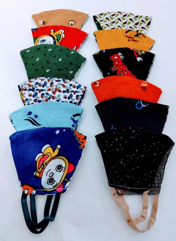 BIJKART KIDS COTTON  MULTI COLOR MASK  - SMALL, 25