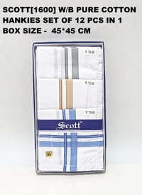 Scott Pure  Cotton Multi Color Hankies Set Of 12 - 12