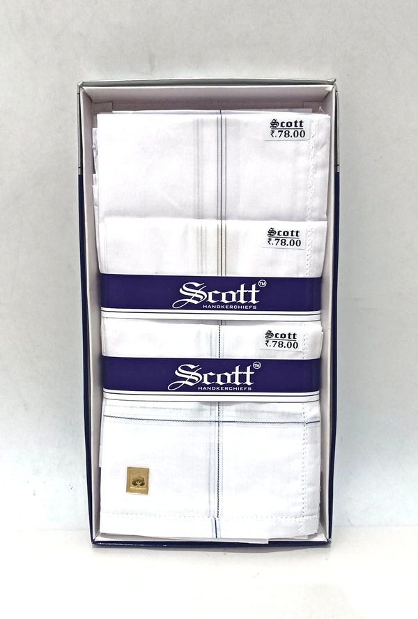 Scott Pure  Cotton Multi Color Hankies Set Of 12 - 12
