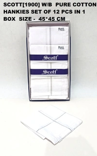 Scott Pure  Cotton Multi Color Hankies Set Of 12 - 12