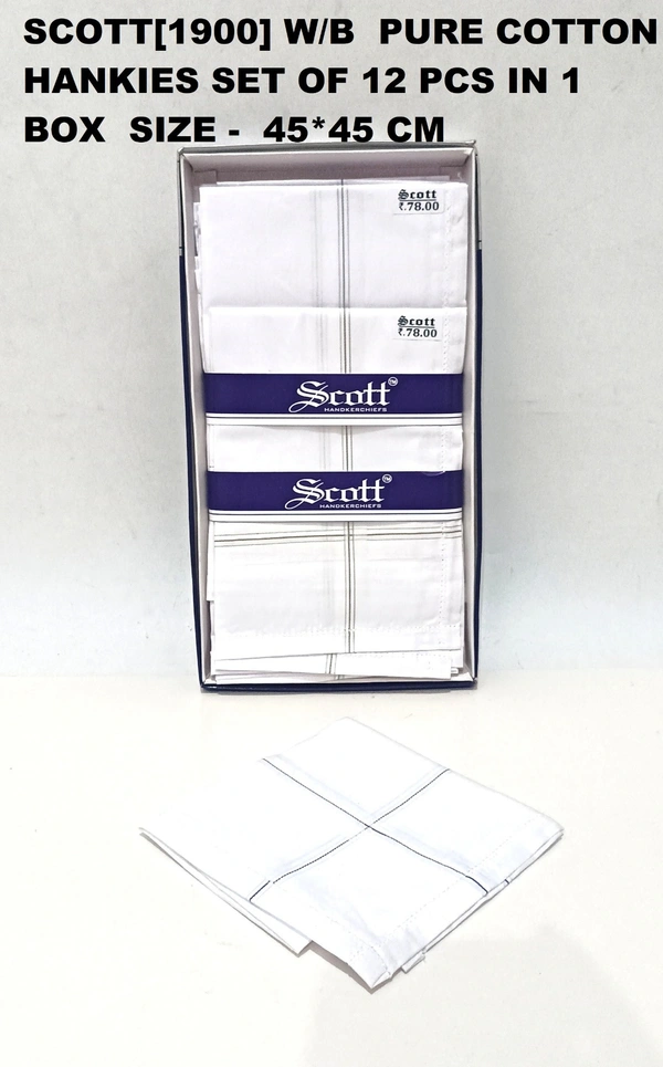 Scott Pure  Cotton Multi Color Hankies Set Of 12 - 12