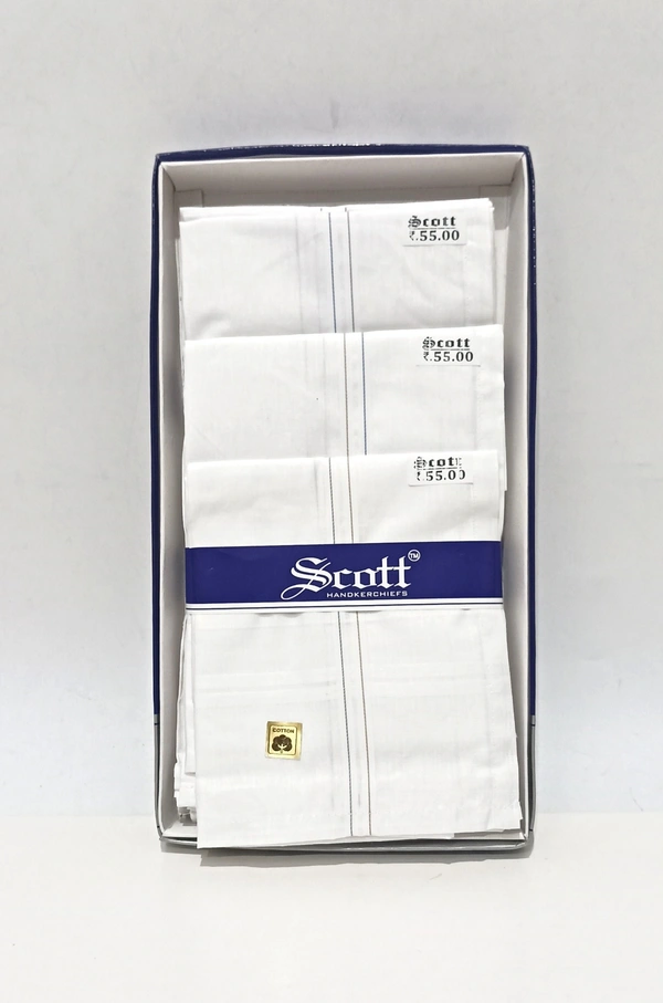 Scott Pure  Cotton Multi Color Hankies Set Of 12 - 12