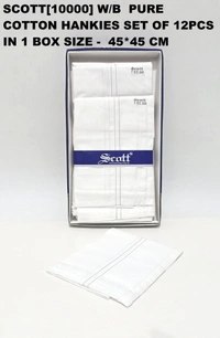 Scott Pure  Cotton Multi Color Hankies Set Of 12 - 12