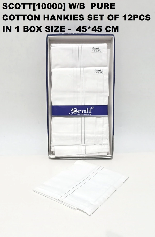 Scott Pure  Cotton Multi Color Hankies Set Of 12 - 12