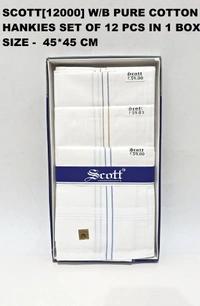 Scott Pure  Cotton Multi Color Hankies Set Of 12 - 12