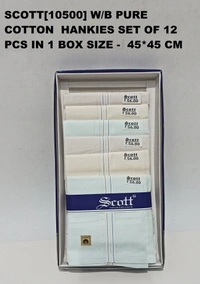 Scott Pure  Cotton Multi Color Hankies Set Of 12 - 12