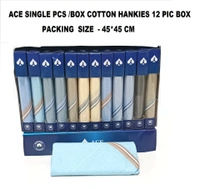 Ace Single Pcs Cotton Multi Color 12 Pcs In Box  Hankies - 12