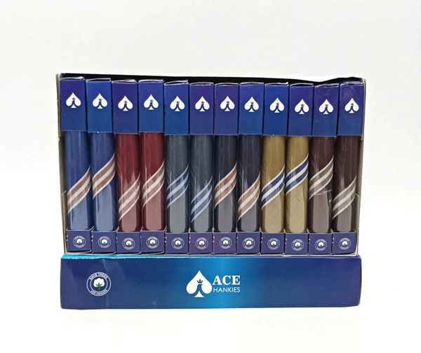 Ace Single Pcs Cotton Hankies Multi Color Pack Of 12 - 12