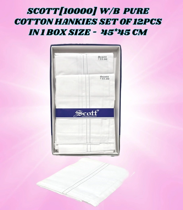 Scott Pure  Cotton Multi Color Hankies Set Of 12 - 12