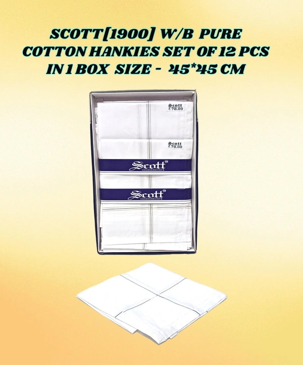 Scott Pure  Cotton Multi Color Hankies Set Of 12 - 12