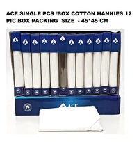 Ace Single Pcs Box Cotton Hankies 12 Pcs In Box Packing - 12