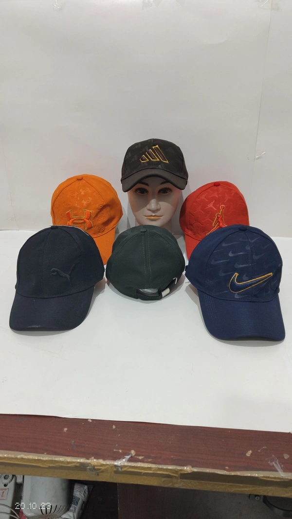 Mens Embrodary Indian Flaxi Fit Material Cap  Color - Mix Color Pack  Fitting - Steel Buckle - Free, 6