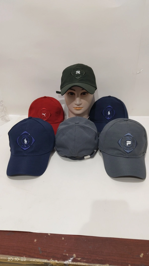 Mens Embrodary Indian Flaxi Fit Material Cap  Color - Mix Color Pack  Fitting - Steel Buckle - Free, 6