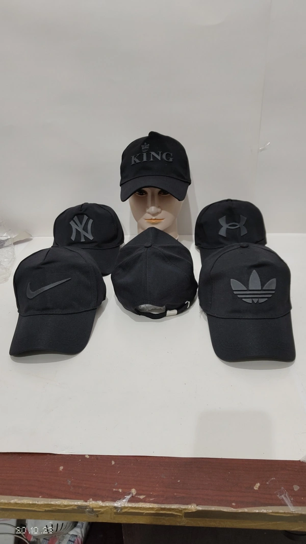 Mens Indian Flaxi Fit Rubber Printed Logo Caps Color - Black Color Pack Fitting - Buckle - Free, 6