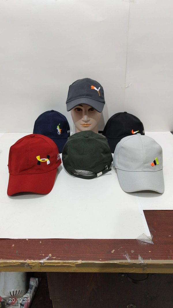 Mens Embrodary Indian Flaxi Fit Material Cap  Color - Mix Color Pack  Fitting - Steel Buckle - Free, 6