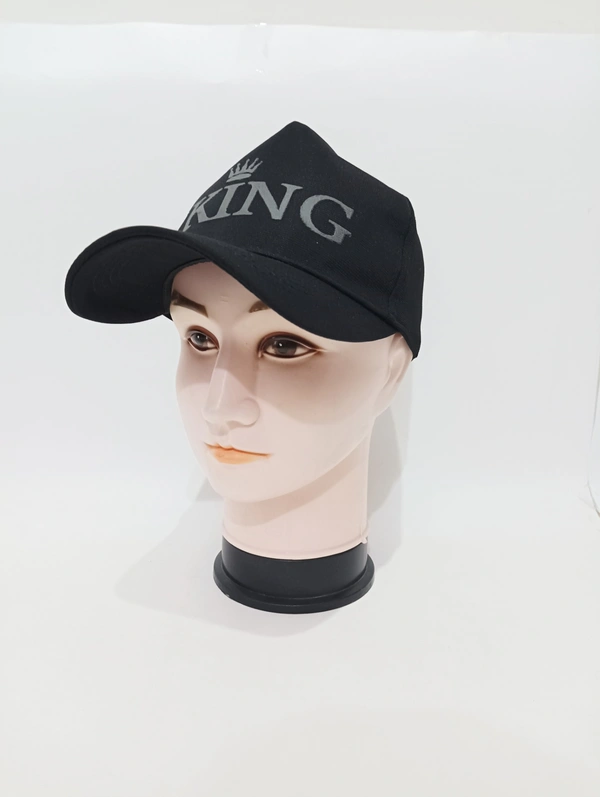 Mens Indian Flaxi Fit Rubber Printed King  Logo Caps Color - Black Color Pack Fitting - Buckle - Free, 6