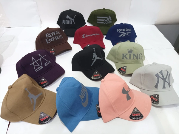 Indian Flaxi Fit Rubber Printed Logo Caps Color -Mix-  Colour Pack Fitting -Velcro Size -Small, For Boys - Free, 6