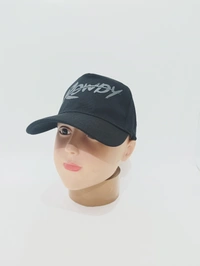 Indian Flaxi Fit Rubber Printed Logo Caps Color -Black-  Colour Pack Fitting -Velcro Size -Small For Boys - Free, 6