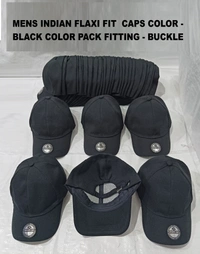 Mens Indian Flaxi Fit  Caps Color - Black Color Pack Fitting - Buckle - Free, 6