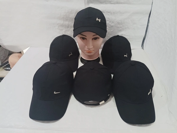 Mens Black  Color Flaxifit Cap With Metal Logo - Free, 6