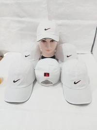 Mens Cotton Embrodary Logo Cap Color - White Color Cap Fitting  Velcro - Free, 6