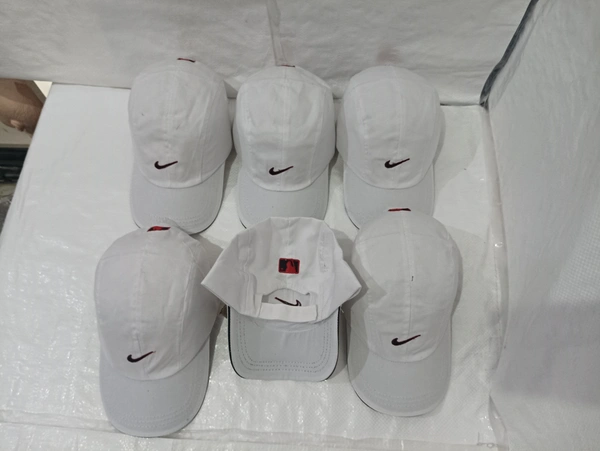 Mens Cotton Embrodary Logo Cap Color - White Color Cap Fitting  Velcro - Free, 6