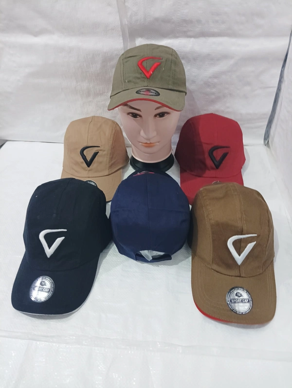 Mens Cotton Embrodary Logo Cap Color - Mix Color Cap Fitting Velcro - Free, 6