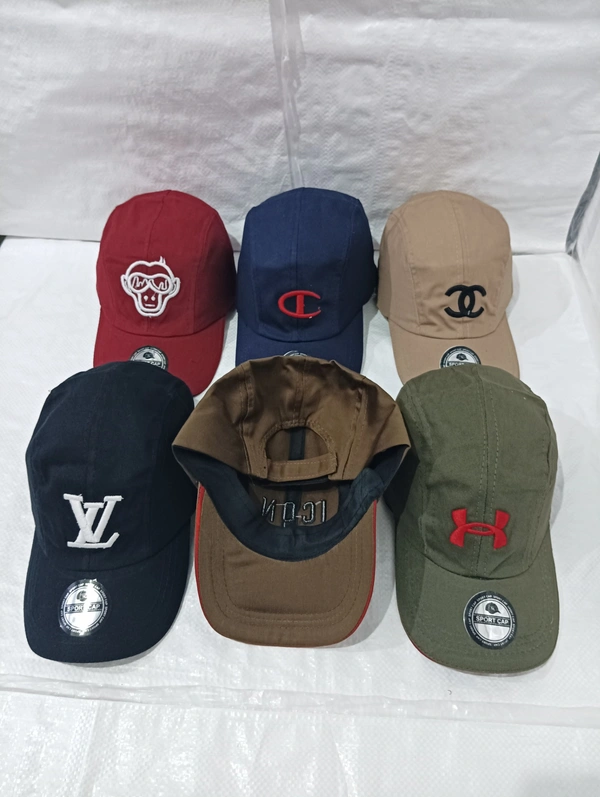 Mens Cotton Embrodary Logo Cap Color - Mix Color Cap Fitting Velcro - Free, 6