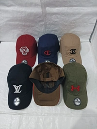 Mens Cotton Embrodary Logo Cap Color - Mix Color Cap Fitting Velcro - Free, 6