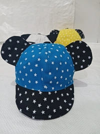Kids Girls Cotton Caps Colour - Mix Printed Fitting - Velcro - Small, 6