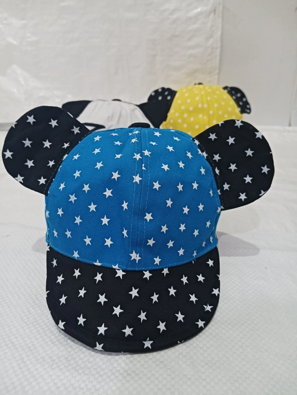 Kids Girls Cotton Caps Colour - Mix Printed Fitting - Velcro - Small, 6