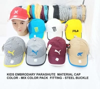 Kids Embrodary Parashute  Material Cap  Color - Mix Color Pack  Fitting - Steel Buckle - Free, 6