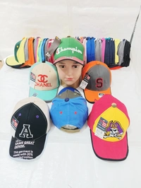Kids Embrodary Pure Cotton  Material  Cap  Color - Mix Color Pack  Fitting - Velcro - Free, 6