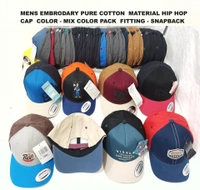Mens Embrodary Pure Cotton  Material Hip Hop Cap  Color - Mix Color Pack  Fitting - Snapback - Free, 6