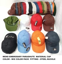 Mens Embrodary Parashute  Material Cap  Color - Mix Color Pack  Fitting - Steel Buckle - Free, 6