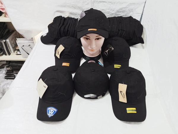 Mens Embrodary Pure Cotton  Material Cap  Color - Black Color Pack  Fitting - Steel Buckle - Free, 6