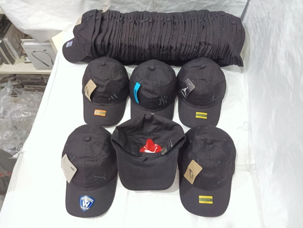 Mens Embrodary Pure Cotton  Material Cap  Color - Black Color Pack  Fitting - Steel Buckle - Free, 6